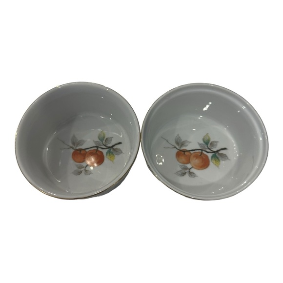 Set of 2 Andrea by Sadek Ramekin Soufflé Dish Porcelain France small bowl Fruit - Picture 3 of 5